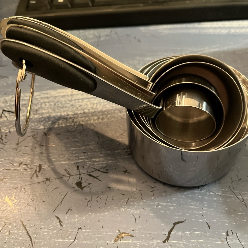 Stainless Steel Measuring Cups with Black Handles